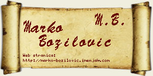 Marko Božilović vizit kartica